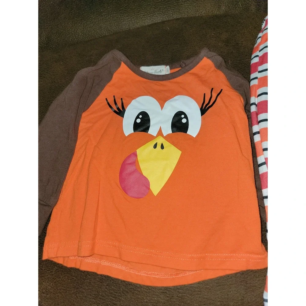 Marie nicole‎ boutique turkey outfit top and pants 2xs size 6 12 months
